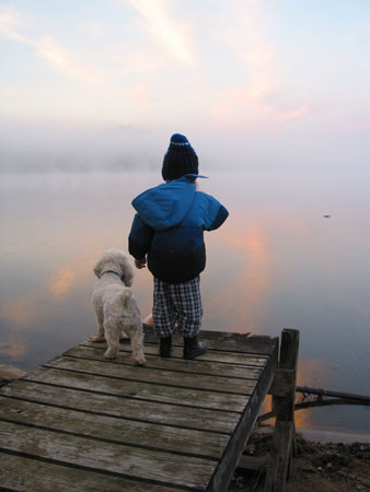 The early photographer catches little early risers.